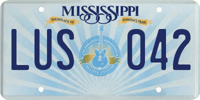 MS license plate LUS042