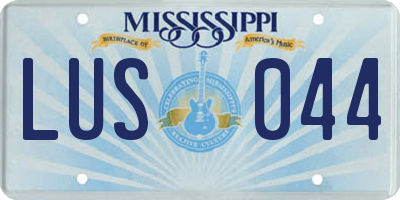 MS license plate LUS044