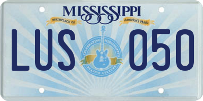 MS license plate LUS050