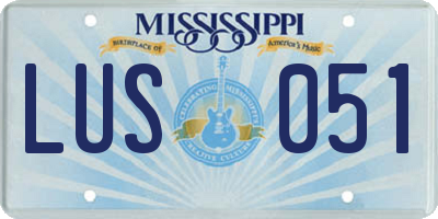 MS license plate LUS051