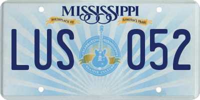 MS license plate LUS052