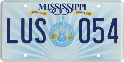 MS license plate LUS054