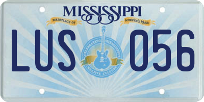 MS license plate LUS056