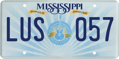 MS license plate LUS057