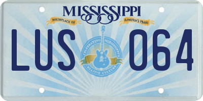 MS license plate LUS064