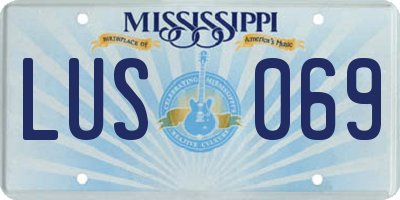 MS license plate LUS069