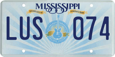 MS license plate LUS074
