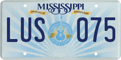 MS license plate LUS075