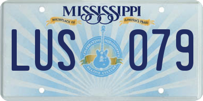 MS license plate LUS079