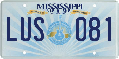 MS license plate LUS081