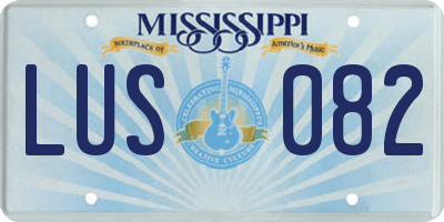 MS license plate LUS082