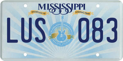 MS license plate LUS083