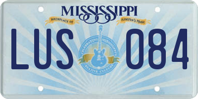 MS license plate LUS084