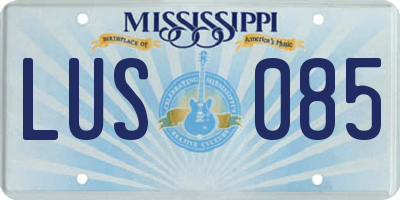 MS license plate LUS085