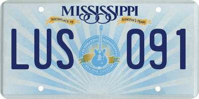 MS license plate LUS091