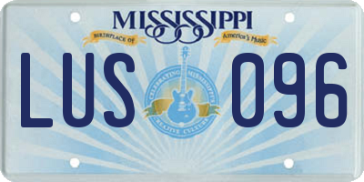 MS license plate LUS096