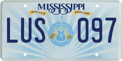 MS license plate LUS097