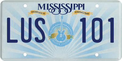 MS license plate LUS101