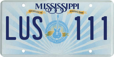 MS license plate LUS111