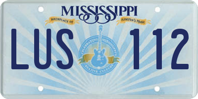 MS license plate LUS112
