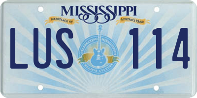 MS license plate LUS114