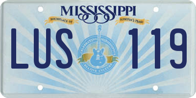 MS license plate LUS119
