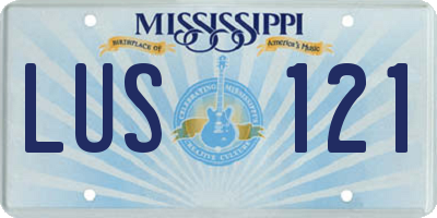 MS license plate LUS121