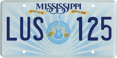 MS license plate LUS125