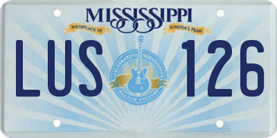 MS license plate LUS126