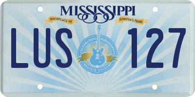 MS license plate LUS127