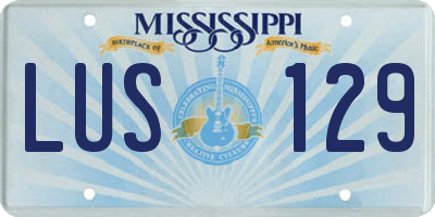 MS license plate LUS129