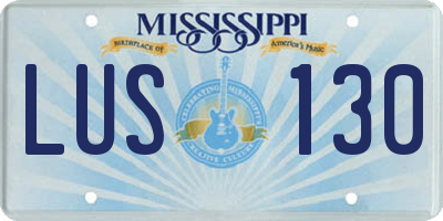 MS license plate LUS130