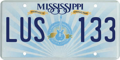 MS license plate LUS133