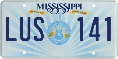 MS license plate LUS141