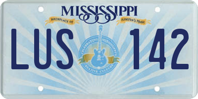 MS license plate LUS142