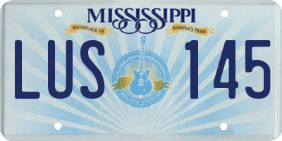 MS license plate LUS145