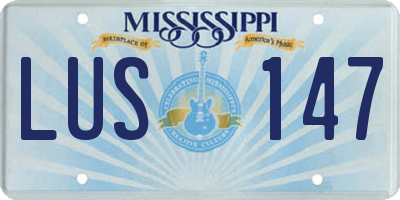 MS license plate LUS147