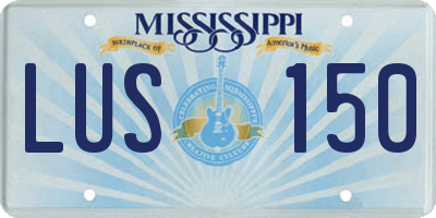 MS license plate LUS150