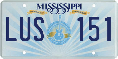 MS license plate LUS151
