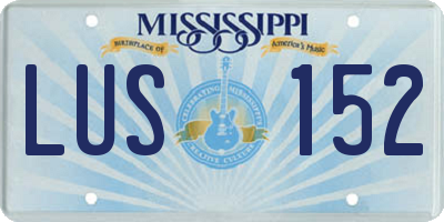 MS license plate LUS152