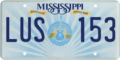 MS license plate LUS153