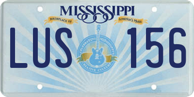 MS license plate LUS156
