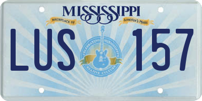 MS license plate LUS157