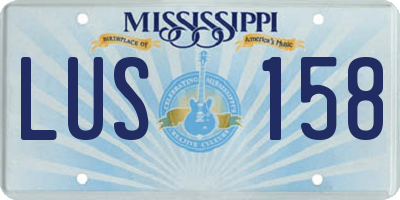 MS license plate LUS158