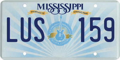 MS license plate LUS159