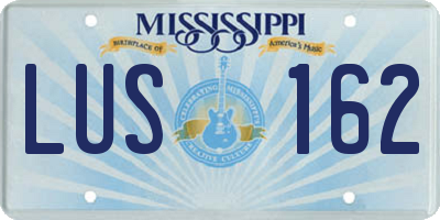 MS license plate LUS162