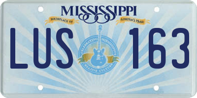 MS license plate LUS163