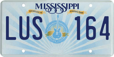 MS license plate LUS164