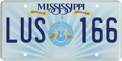 MS license plate LUS166