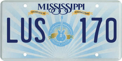 MS license plate LUS170